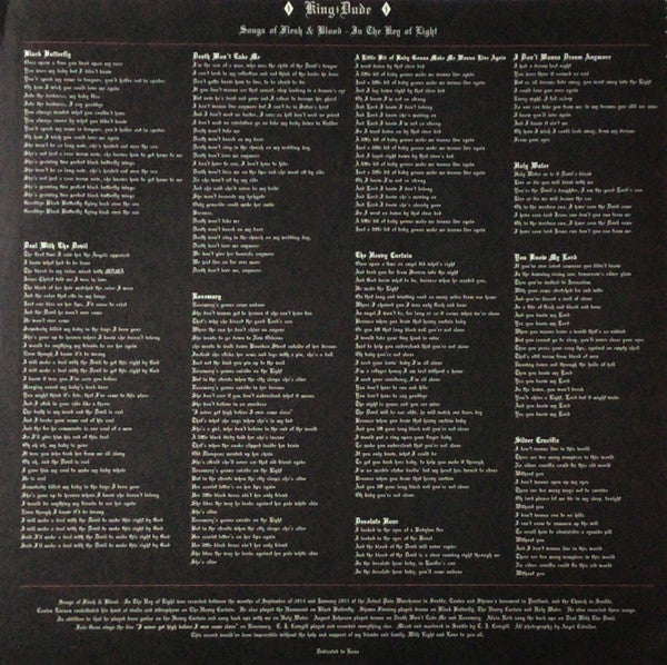 King Dude – Songs Of Flesh & Blood - In The Key Of Light LP vinyl record, image 7 of 7