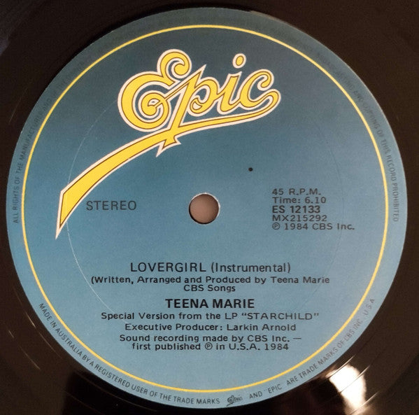Teena Marie – Lovergirl 12" vinyl record, image 6 of 6