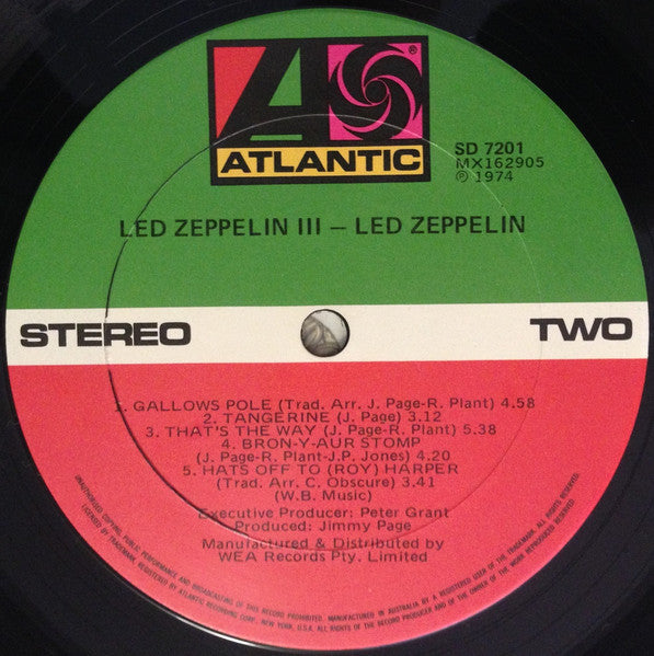 Led Zeppelin – Led Zeppelin III LP vinyl record, image 7 of 8