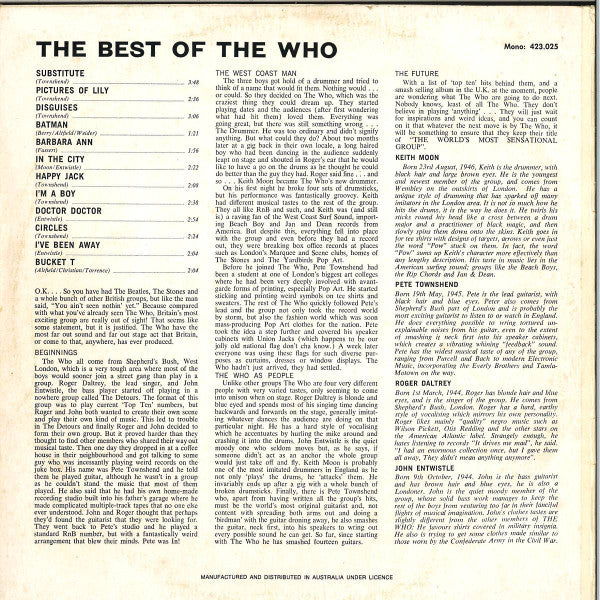 The Who – The Best Of The Who LP vinyl record, image 2 of 4