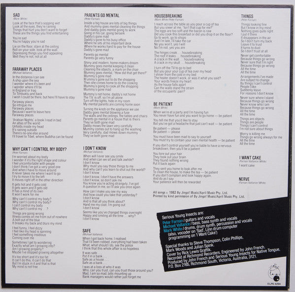 Serious Young Insects – Housebreaking LP vinyl record, image 6 of 6