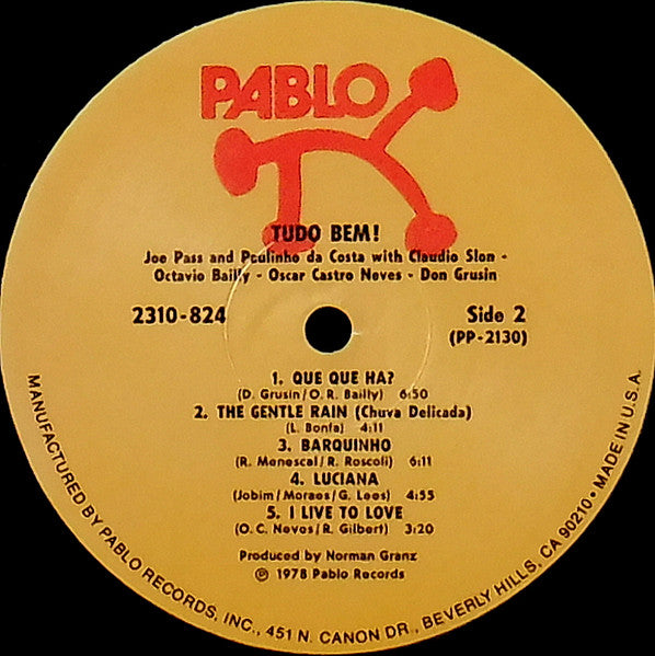 Joe Pass, Paulinho Da Costa – Tudo Bem! LP vinyl record, image 4 of 4