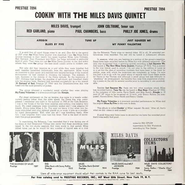 The Miles Davis Quintet – Cookin' With The Miles Davis Quintet LP vinyl record, image 4 of 10