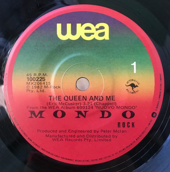 Mondo Rock – The Queen And Me 7" vinyl record, image 3 of 4