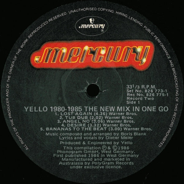 Yello – 1980 - 1985 The New Mix In One Go (2xLP) LP vinyl record, image 7 of 10