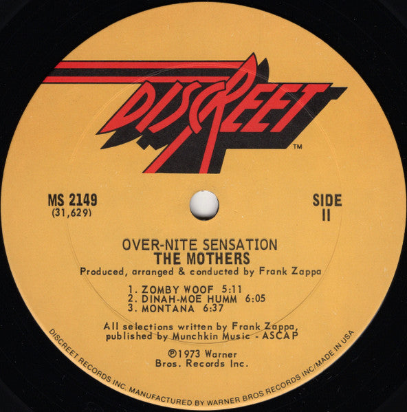 The Mothers – Over-Nite Sensation LP vinyl record, image 6 of 6