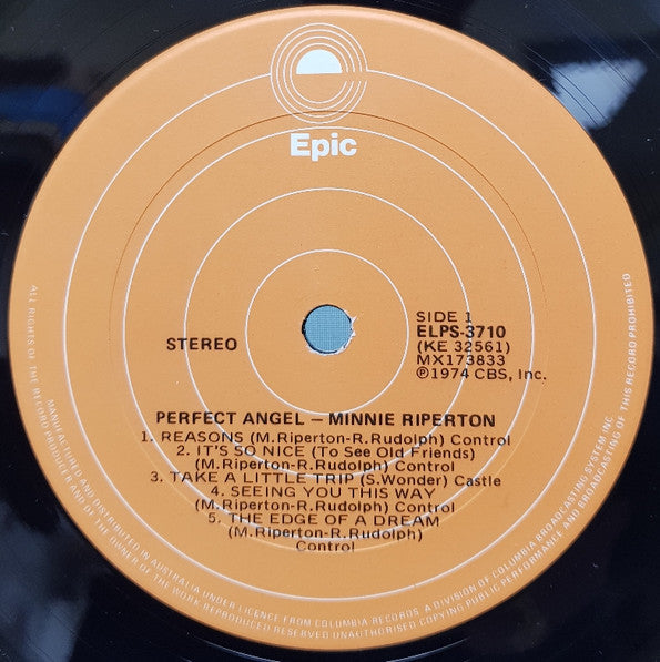 Minnie Riperton – Perfect Angel LP vinyl record, image 3 of 4