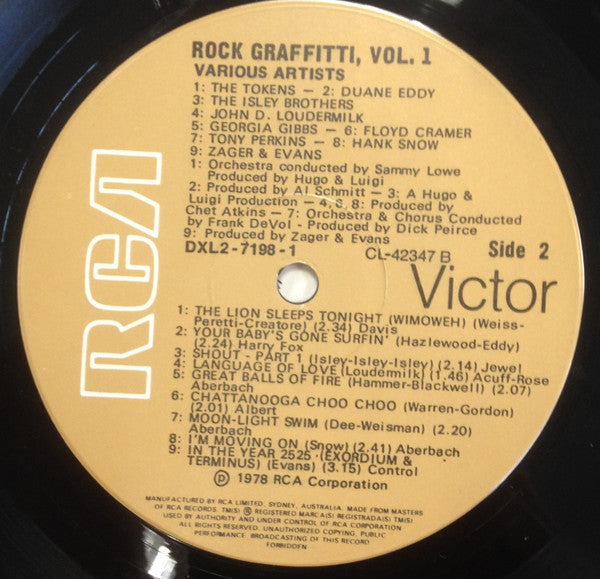 Various – Rock Graffiti 32 Oldies Volume One (2xLP) LP vinyl record, image 6 of 8