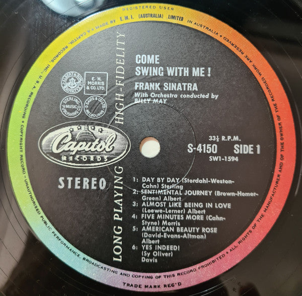 Frank Sinatra – Come Swing With Me! LP vinyl record, image 4 of 5
