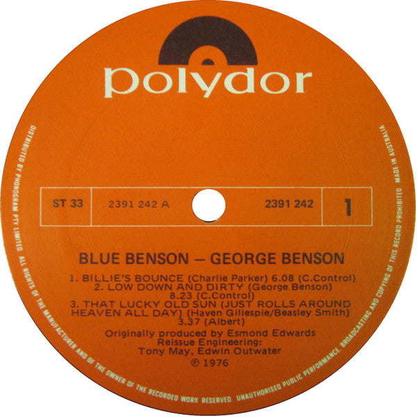 George Benson – Blue Benson LP vinyl record, image 3 of 4