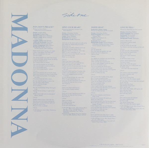 Madonna – True Blue LP vinyl record, image 4 of 8
