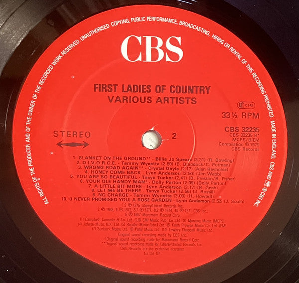 Various – First Ladies Of Country LP vinyl record, image 4 of 4