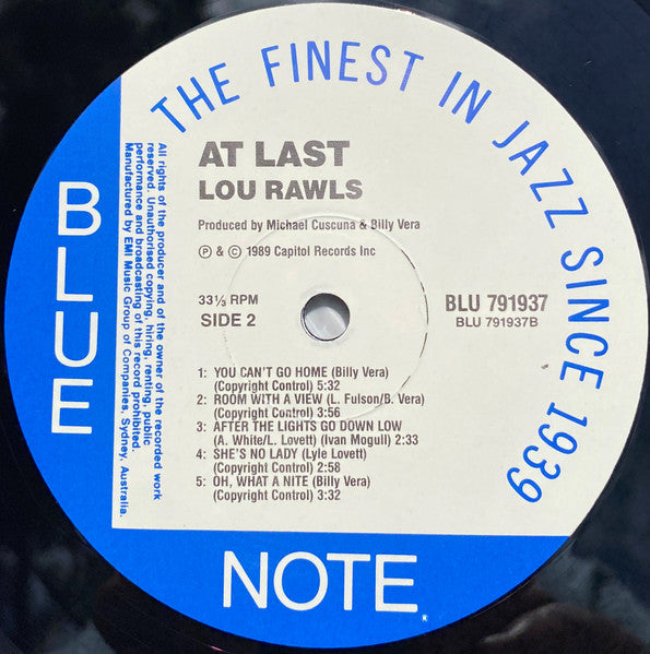 Lou Rawls – At Last LP vinyl record, image 5 of 5