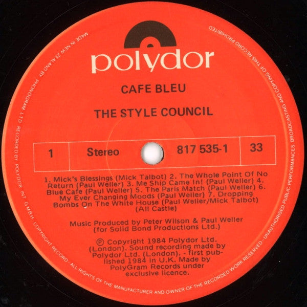 The Style Council – Café Bleu LP vinyl record, image 3 of 6