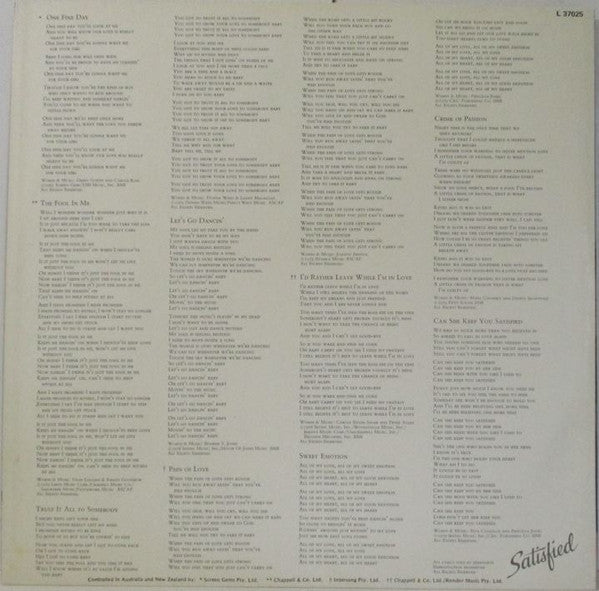 Rita Coolidge – Satisfied LP vinyl record, image 6 of 6
