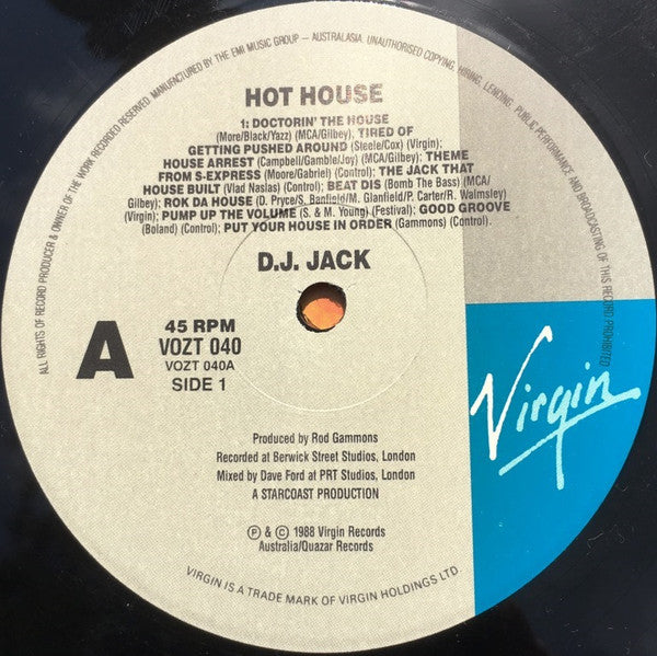 D.J. Jack – Hot House 12" vinyl record, image 3 of 4