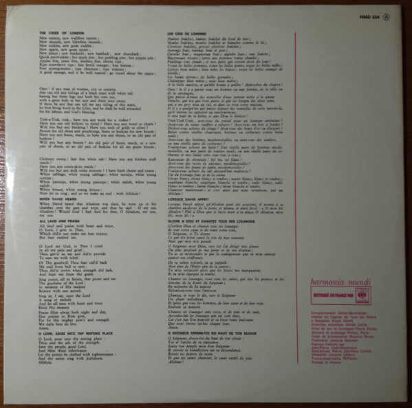 Thomas Weelkes, Deller Consort – Les Cris De Londres LP vinyl record, image 2 of 5