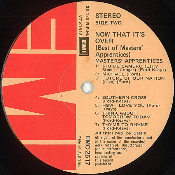 The Master's Apprentices – Now That It's Over LP vinyl record, image 4 of 7
