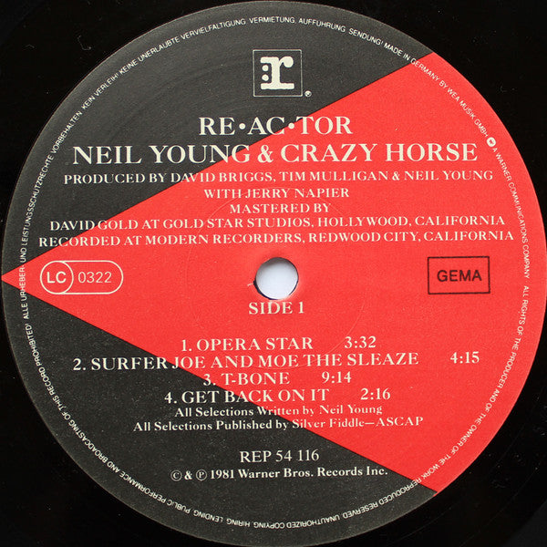 Neil Young, Crazy Horse – Reactor LP vinyl record, image 3 of 7