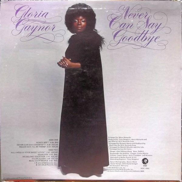 Gloria Gaynor – Never Can Say Goodbye LP vinyl record, image 2 of 4