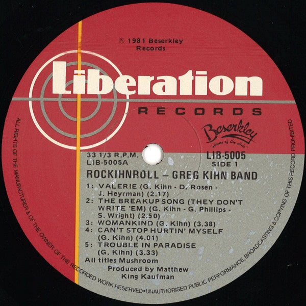 Greg Kihn Band – Rockihnroll LP vinyl record, image 3 of 4