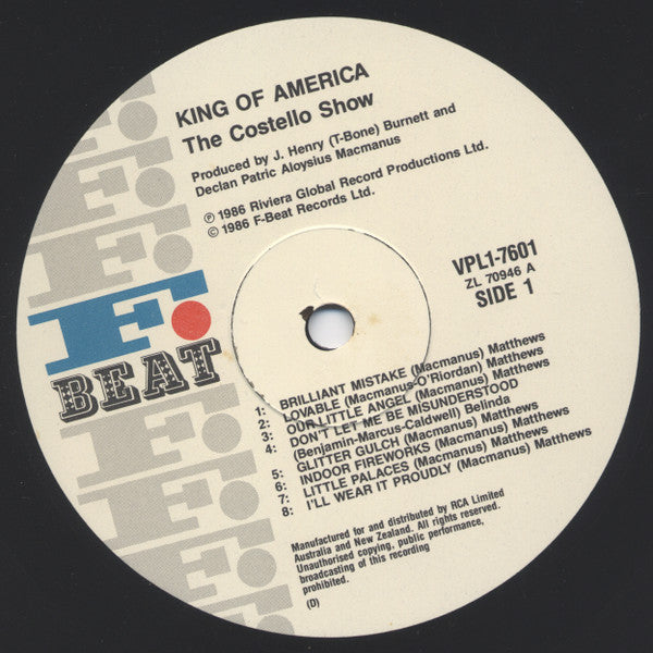 The Costello Show, The Attractions, The Confederates – King Of America LP vinyl record, image 3 of 6