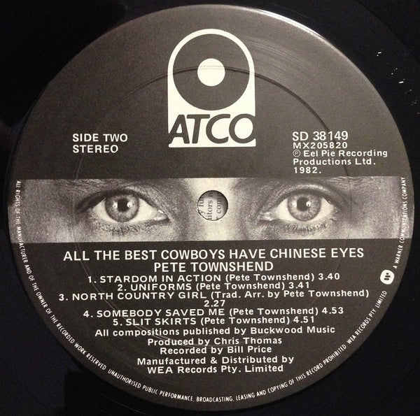 Pete Townshend – All The Best Cowboys Have Chinese Eyes LP vinyl record, image 7 of 9