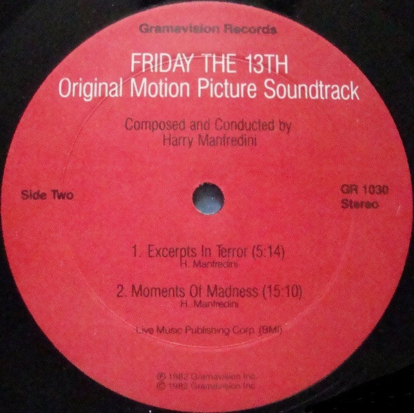 Harry Manfredini – Friday The 13th, Part I, II, & III (Original Motion Picture Soundtrack) LP vinyl record, image 4 of 10