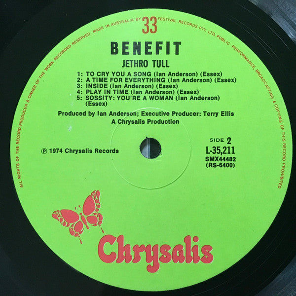 Jethro Tull – Benefit LP vinyl record, image 4 of 4