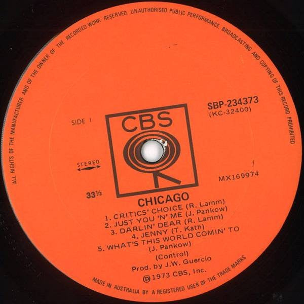 Chicago – Chicago VI LP vinyl record, image 2 of 3