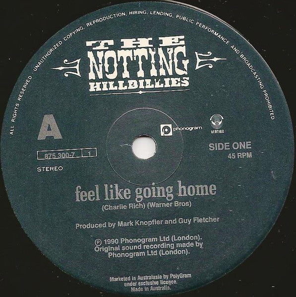 The Notting Hillbillies – Feel Like Going Home 7" vinyl record, image 3 of 4