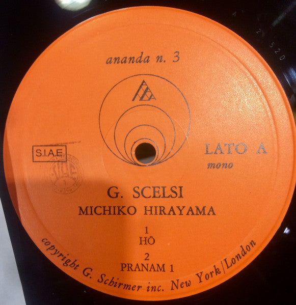 Giacinto Scelsi, Michiko Hirayama – Hô / Khoom / Pranam LP vinyl record, image 3 of 3
