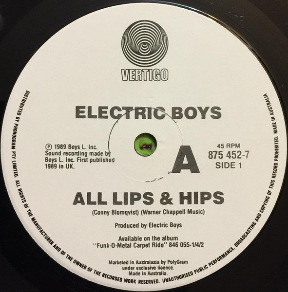 Electric Boys – All Lips & Hips 7" vinyl record, image 3 of 4