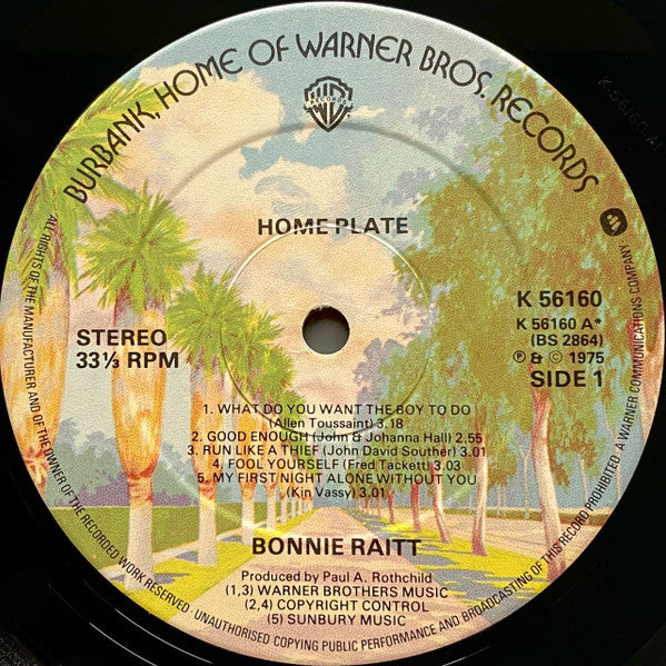 Bonnie Raitt – Home Plate LP vinyl record, image 3 of 4
