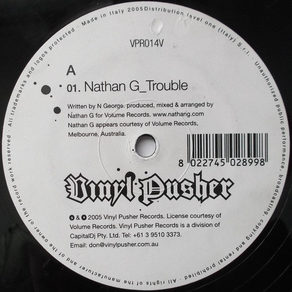 Nathan G – Trouble 12" vinyl record