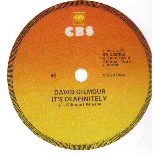 David Gilmour – There's No Way Out Of Here 7" vinyl record, image 3 of 3