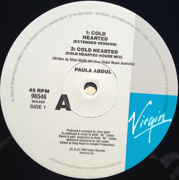 Paula Abdul – Cold Hearted 12" vinyl record, image 3 of 4