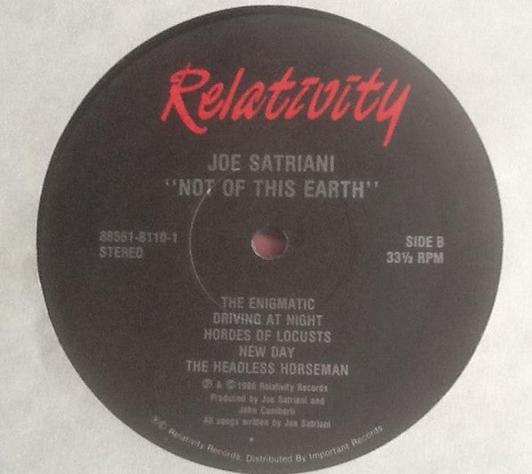 Joe Satriani – Not Of This Earth LP vinyl record, image 4 of 5