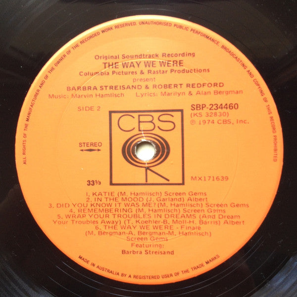 Marvin Hamlisch – The Way We Were (Original Soundtrack Recording) LP vinyl record, image 4 of 4