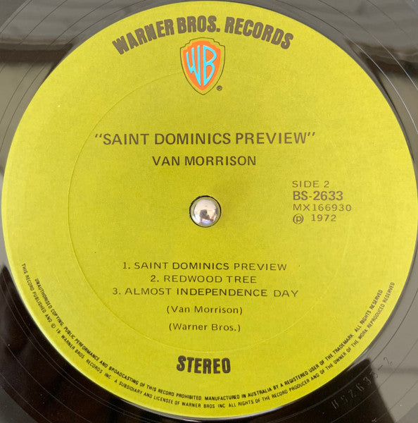 Van Morrison – Saint Dominic's Preview LP vinyl record, image 4 of 5