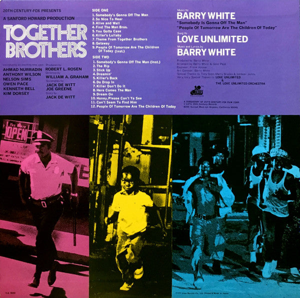 Barry White, Love Unlimited, Love Unlimited Orchestra – Together Brothers LP vinyl record, image 4 of 8