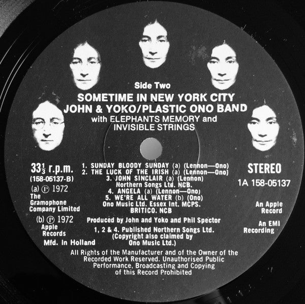 John Lennon & Yoko Ono, The Plastic Ono Band, Elephants Memory, Invisible Strings – Some Time In New York City (2xLP) LP vinyl record, image 7 of 9
