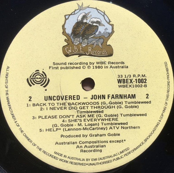 John Farnham – Uncovered LP vinyl record, image 3 of 4