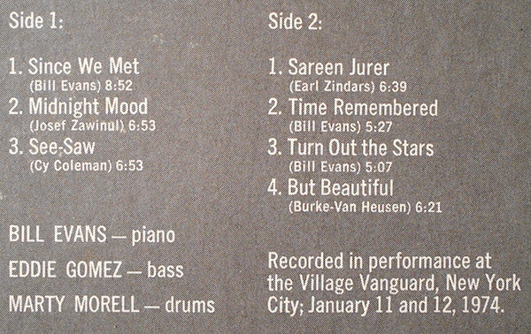 The Bill Evans Trio – Since We Met LP vinyl record, image 5 of 7
