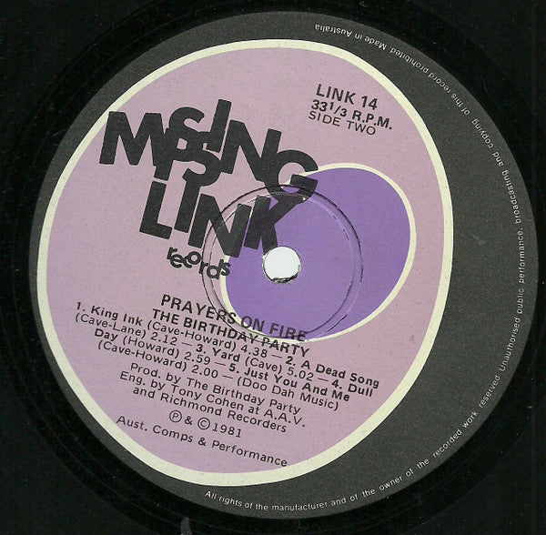 The Birthday Party – Prayers On Fire LP vinyl record, image 6 of 6
