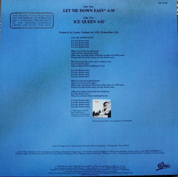 The Stranglers – Let Me Down Easy 12" vinyl record, image 2 of 4
