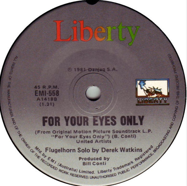 Sheena Easton – For Your Eyes Only 7" vinyl record, image 2 of 2