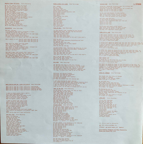 XTC – Drums And Wires LP vinyl record, image 8 of 8