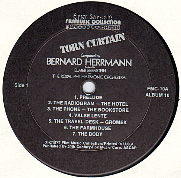 Bernard Herrmann, Elmer Bernstein, The Royal Philharmonic Orchestra – Torn Curtain LP vinyl record, image 3 of 4