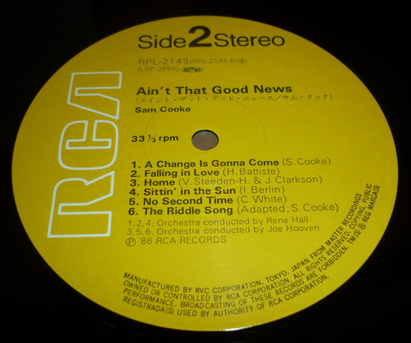 Sam Cooke – Ain't That Good News LP vinyl record, image 5 of 5